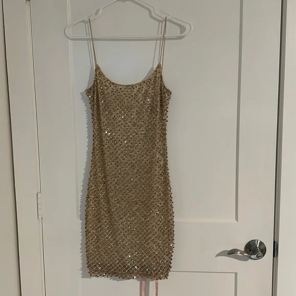 oh polly gold dress Jasella Embellished Corset Gown in Gold main image 0
